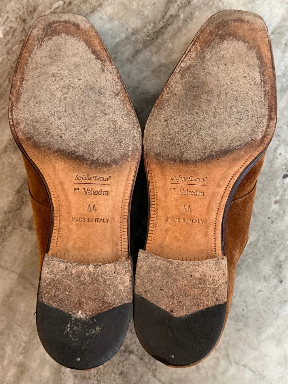 Stefano Bemer X Valextra Suede Monk Strap Oxfords 11/ 44 Shoes $2100 Tan Brown